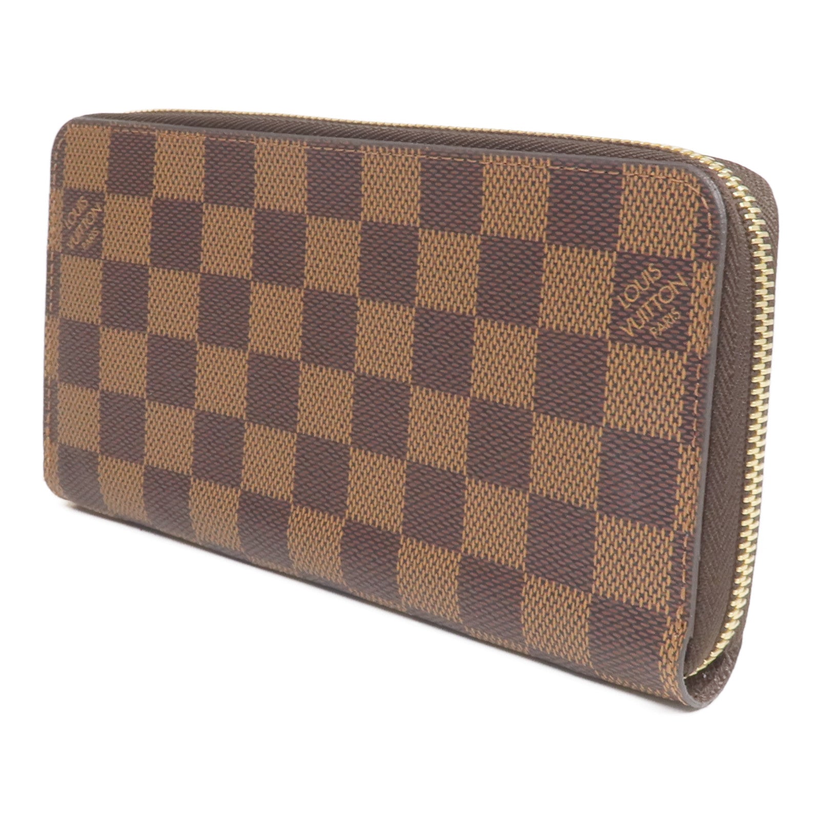LOUIS VUITTON Damier Zippy Wallet金扣長錢包