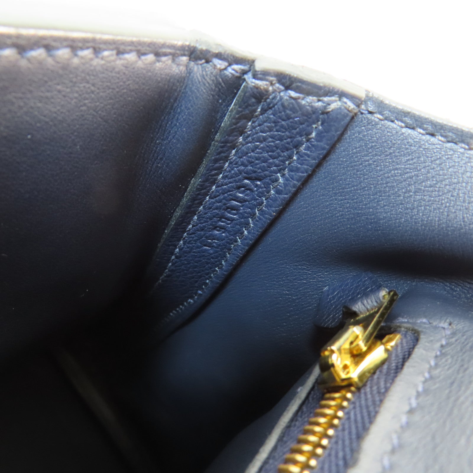 HERMES Evercolor皮革Mini 24/24金扣手挽肩背兩用袋Bleu Nuit