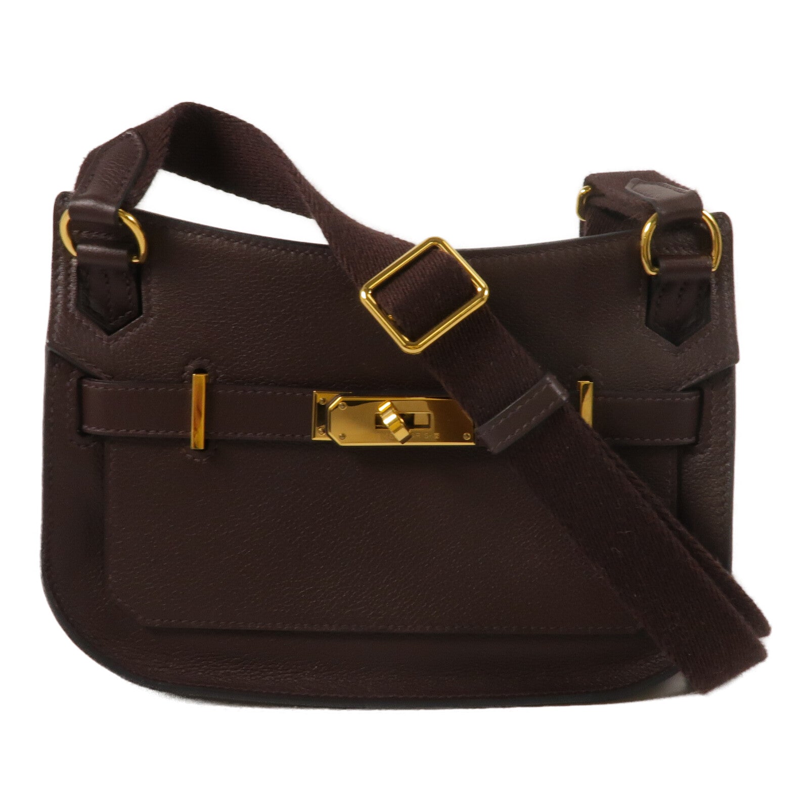HERMES Evercolor皮革Mini Jypsiere肩背袋Chocolate