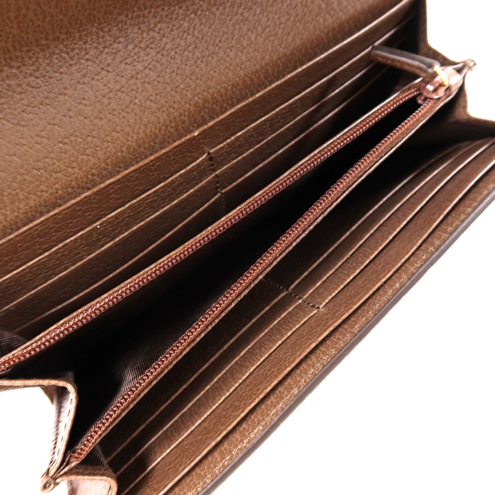 GUCCI GG GHW Ophidia GG Wallet Long Wallet Coated Canvas Brown 7037