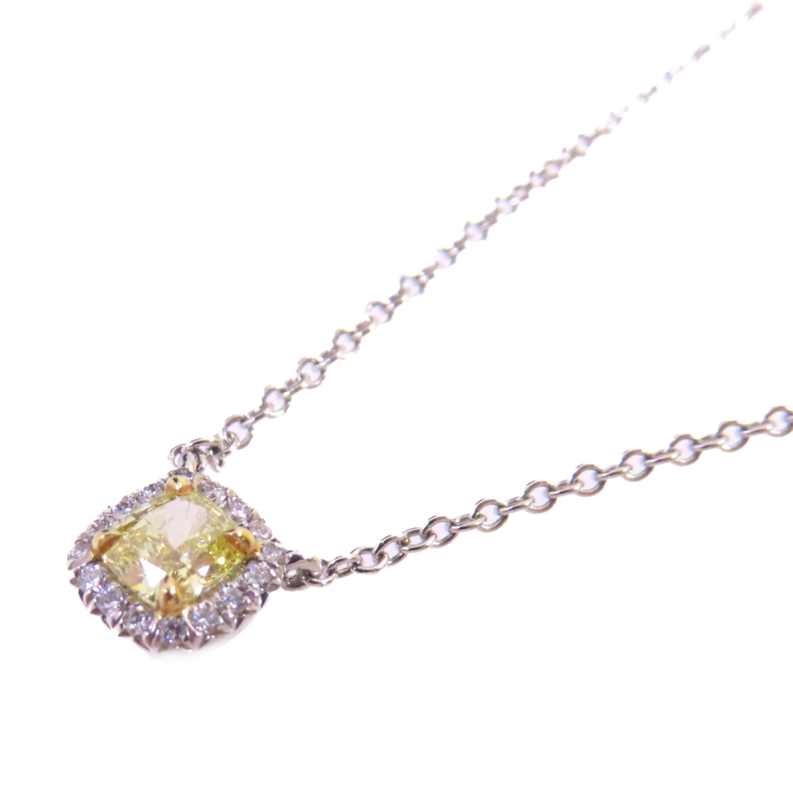 TIFFANY＆CO PT950鉑金/18K白金/0.24ct鑽石Diamond Necklace項鍊