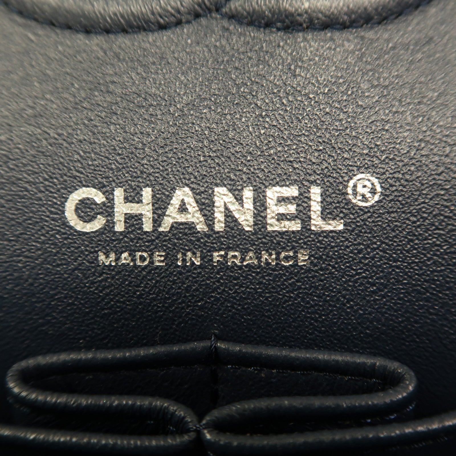CHANEL 漆皮皮革Classic 25銀扣鏈帶肩背袋灰藍色
