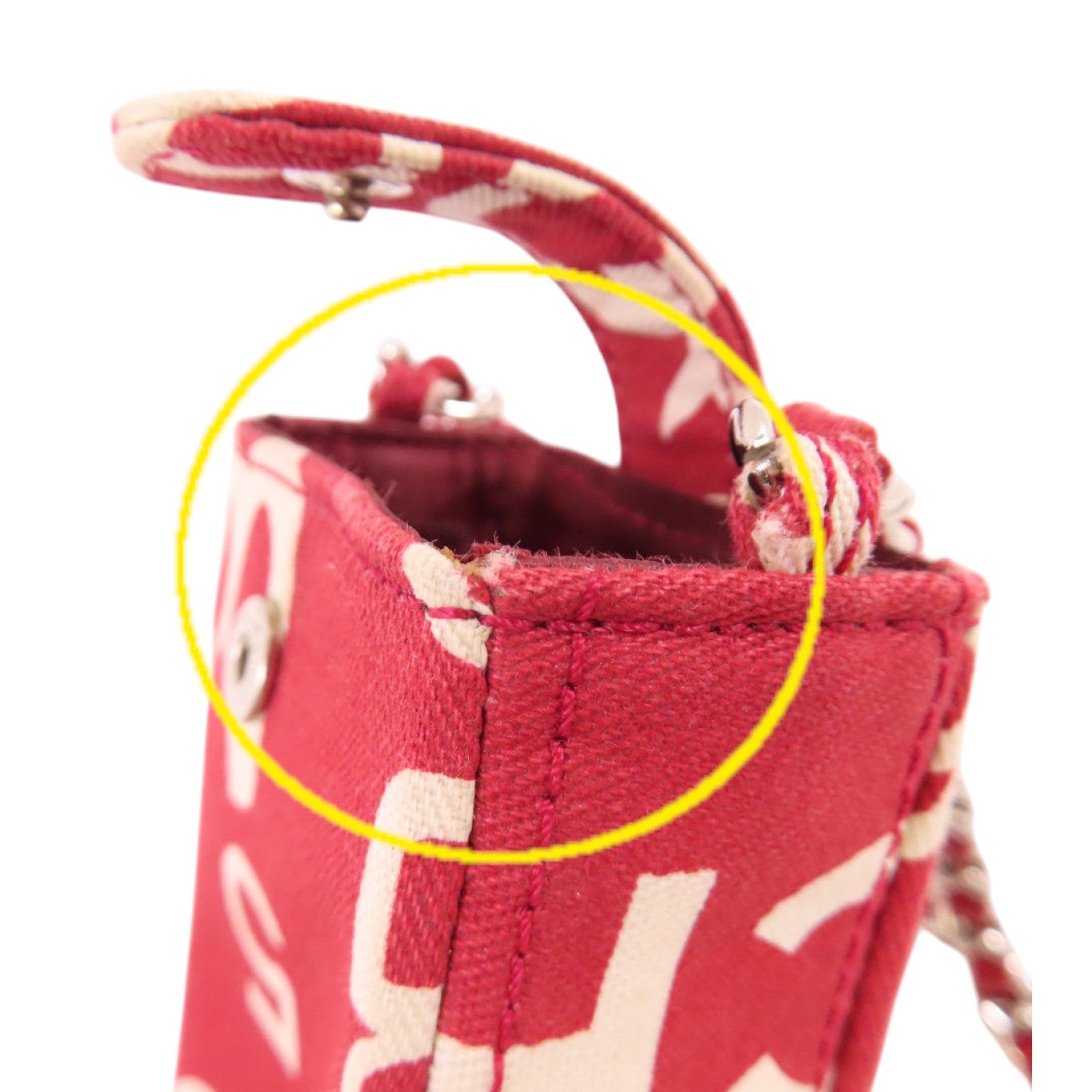 CHANEL 帆布Phone Case Shoulder Bag金扣鏈帶肩背袋