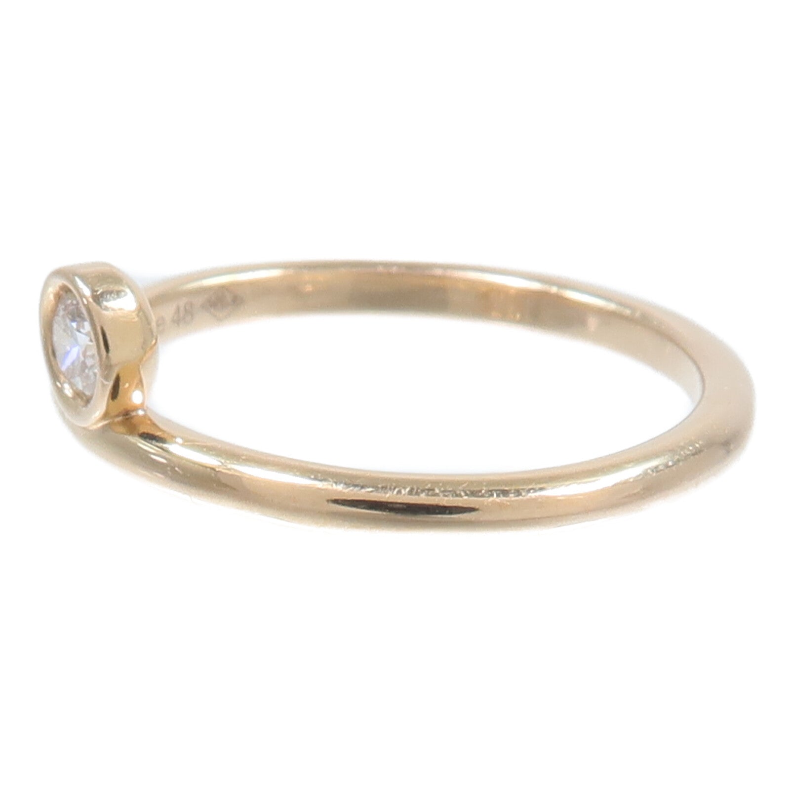 HERMES 18K玫瑰金Bague Link H Rond鑽石戒指