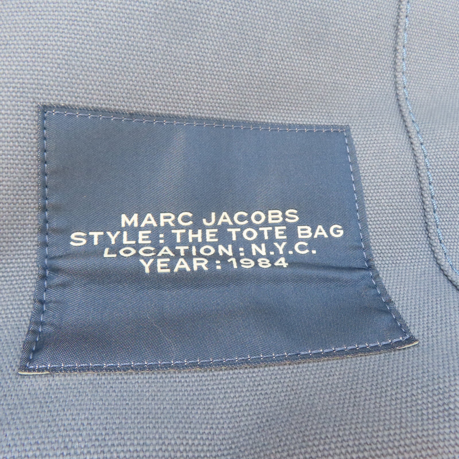 MARC JACOBS 帆布Tote Bag黑扣手挽袋藍色