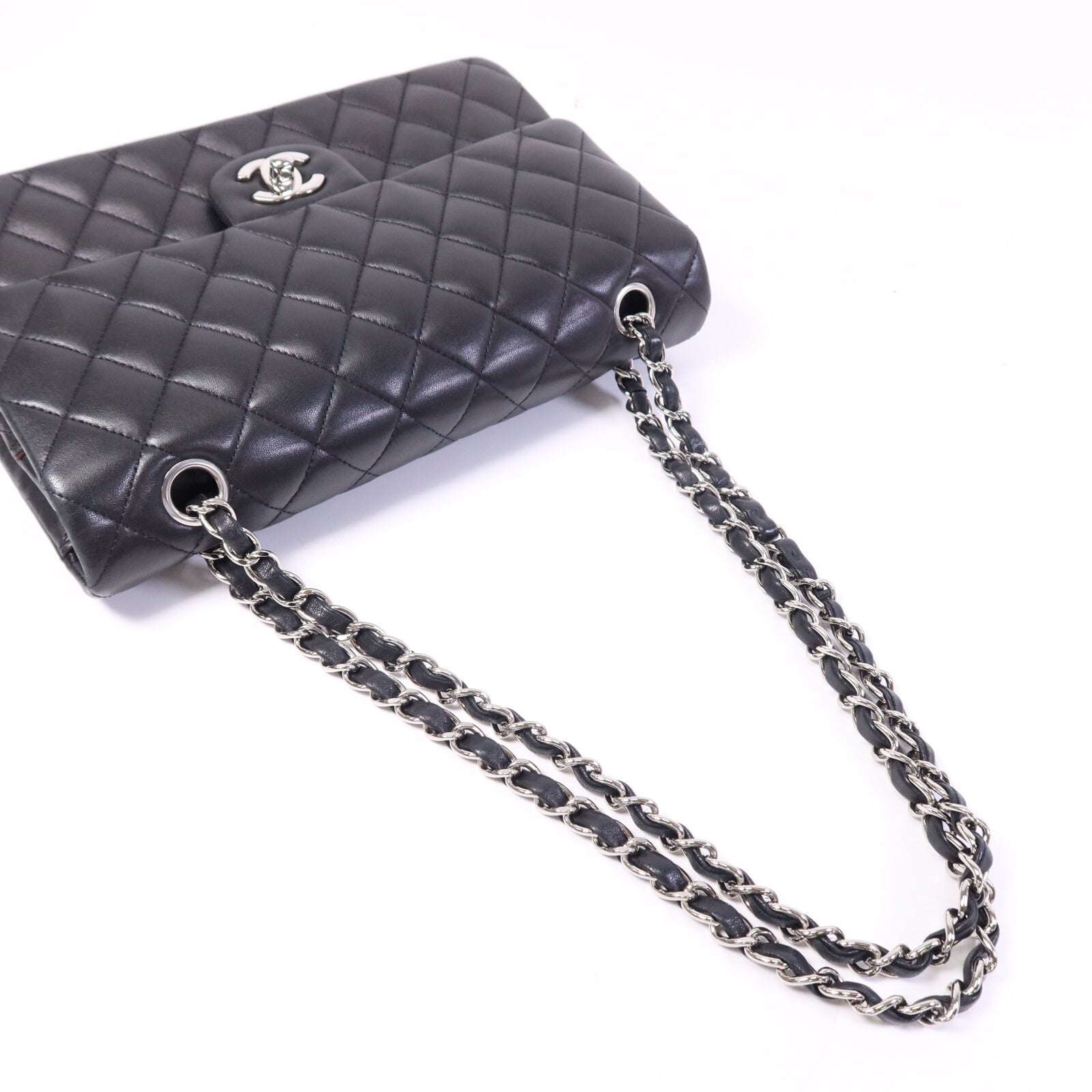 CHANEL 牛皮皮革Classic 25銀扣鏈帶肩背袋