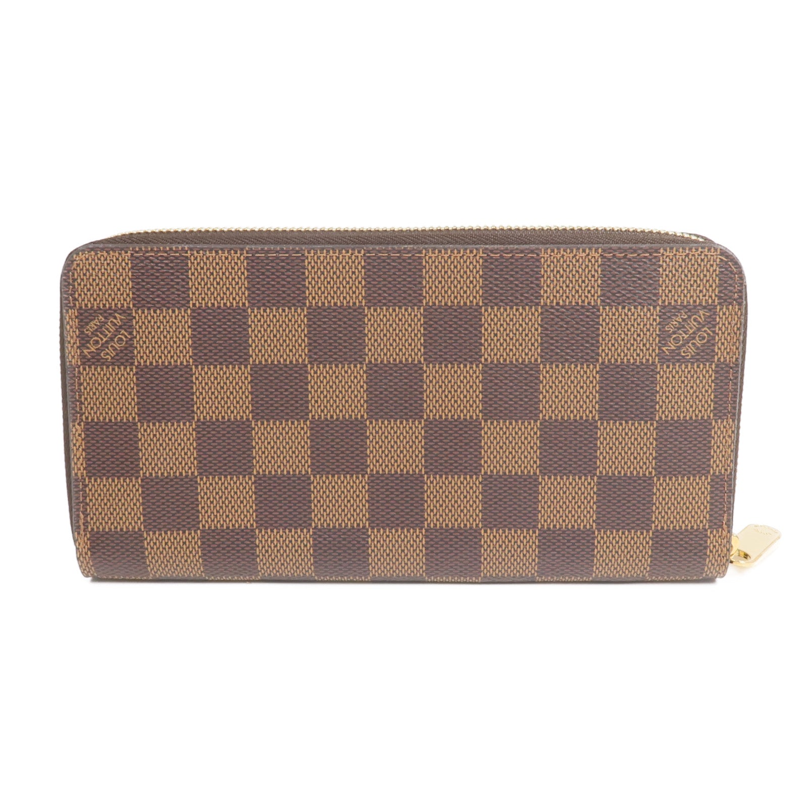 LOUIS VUITTON Damier Zippy Wallet金扣長錢包