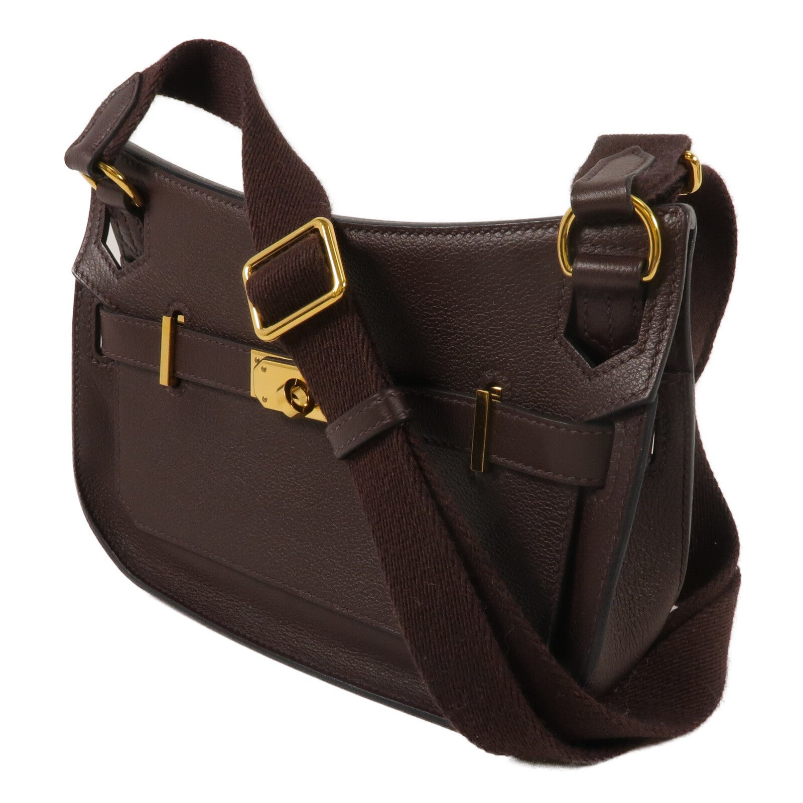 HERMES Evercolor皮革Mini Jypsiere肩背袋Chocolate