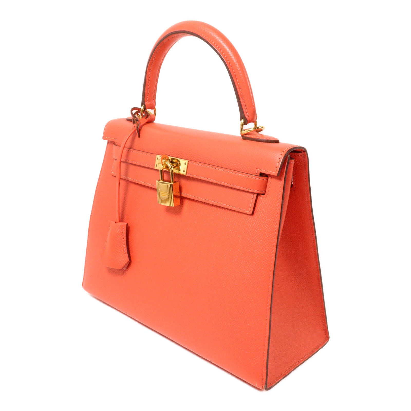 HERMES Epsom皮革Kelly 25手挽肩背兩用袋Rouge Tomate