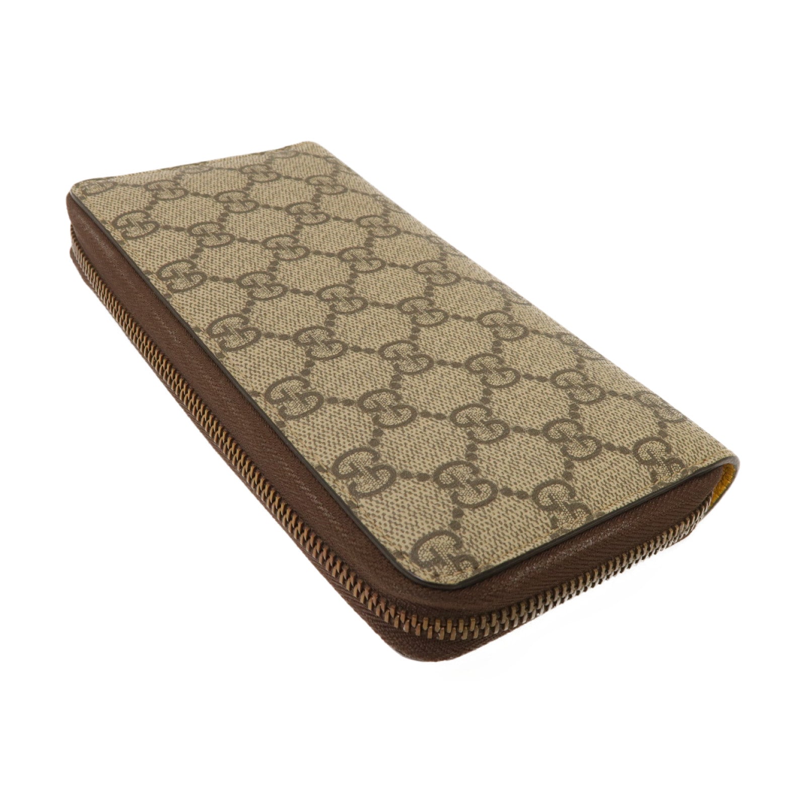 GUCCI 【激減優惠】塗層帆布Long Wallet金扣長錢包啡色