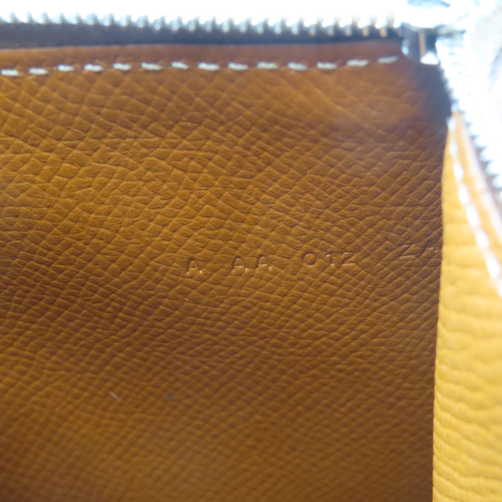HERMES Epsom皮革Pouch銀扣手拿包Gold啡色