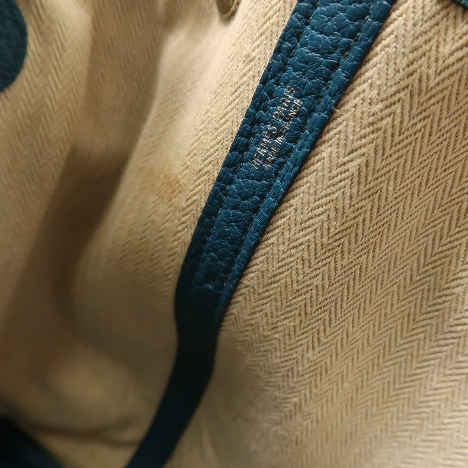 HERMES【激減優惠】 Negonda皮革Garden Party PM銀扣手挽袋Cobalt