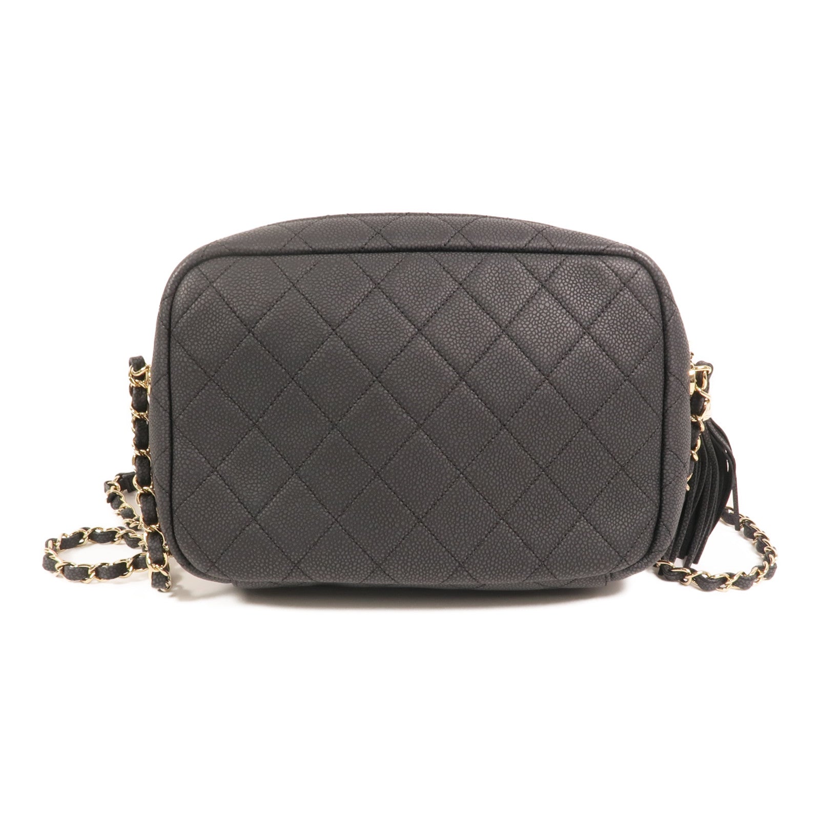 CHANEL 牛皮皮革Carmera Bag金扣鏈帶肩背袋