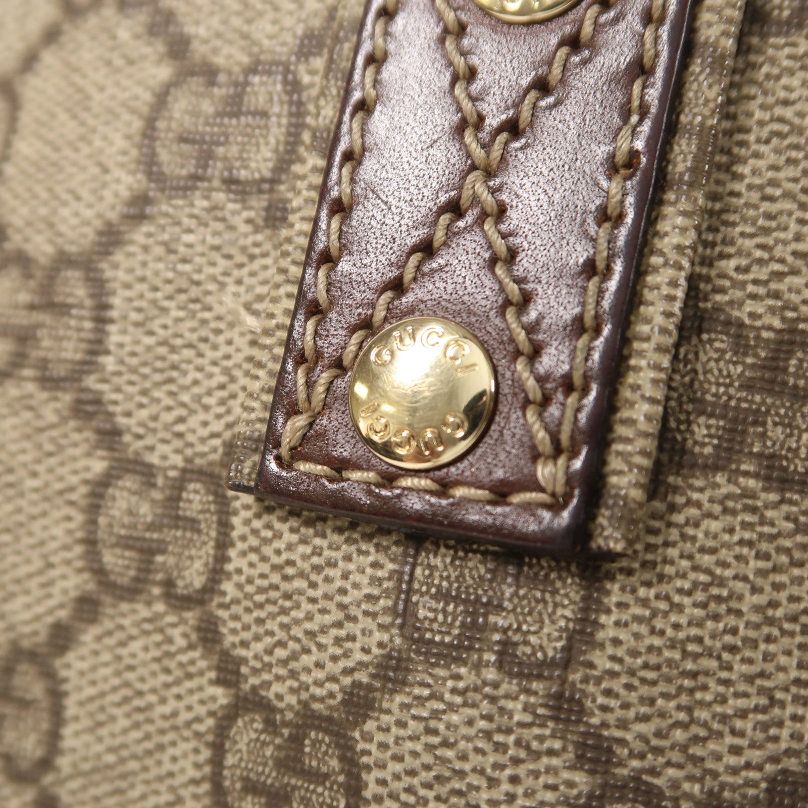 GUCCI 塗層帆布Shoulder Bag金扣肩背袋