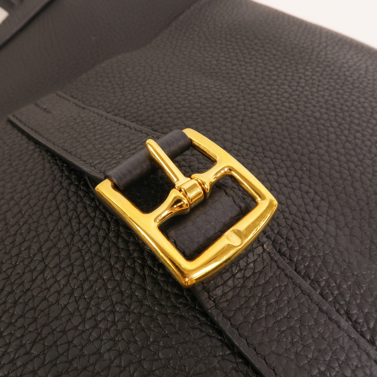 HERMES Clemence皮革Halzan 31手挽肩背兩用袋Blue Nuit