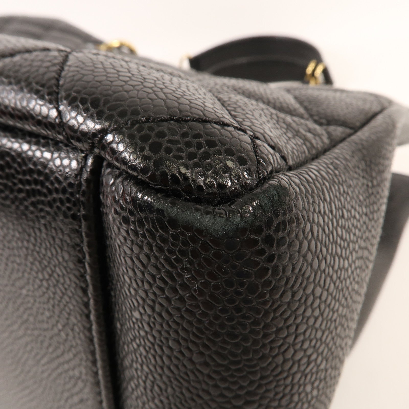 CHANEL 牛皮皮革GST Grand Shopping Tote金扣鏈帶肩背袋
