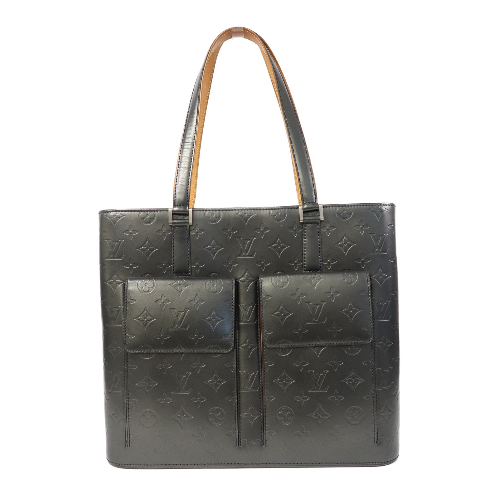 LOUIS VUITTON Monogram Mat Wilwood Tote Bag銀扣肩背袋銀色