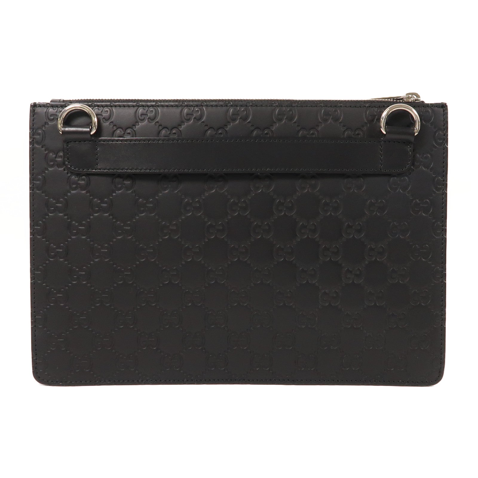 GUCCI GG SHW Signature Shoulder Bag 450953 Calfskin Leather Black