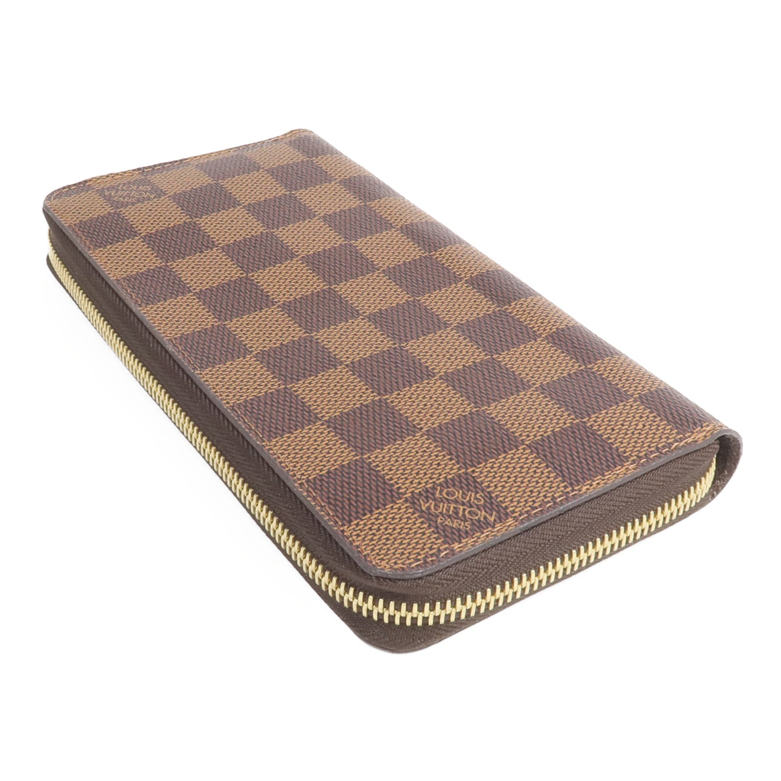 LOUIS VUITTON Damier Zippy Wallet金扣長錢包