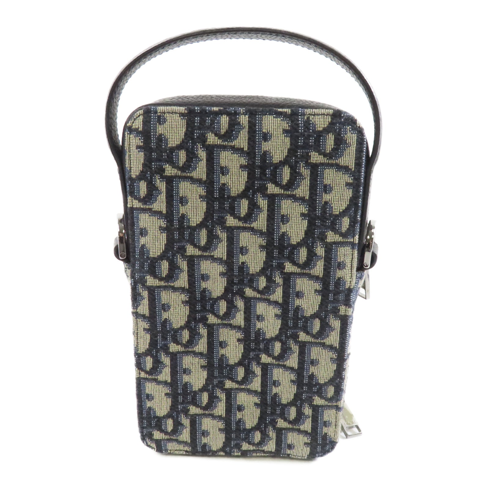 Dior 帆布2 Way Shoulder銀扣手挽肩背兩用袋藍色