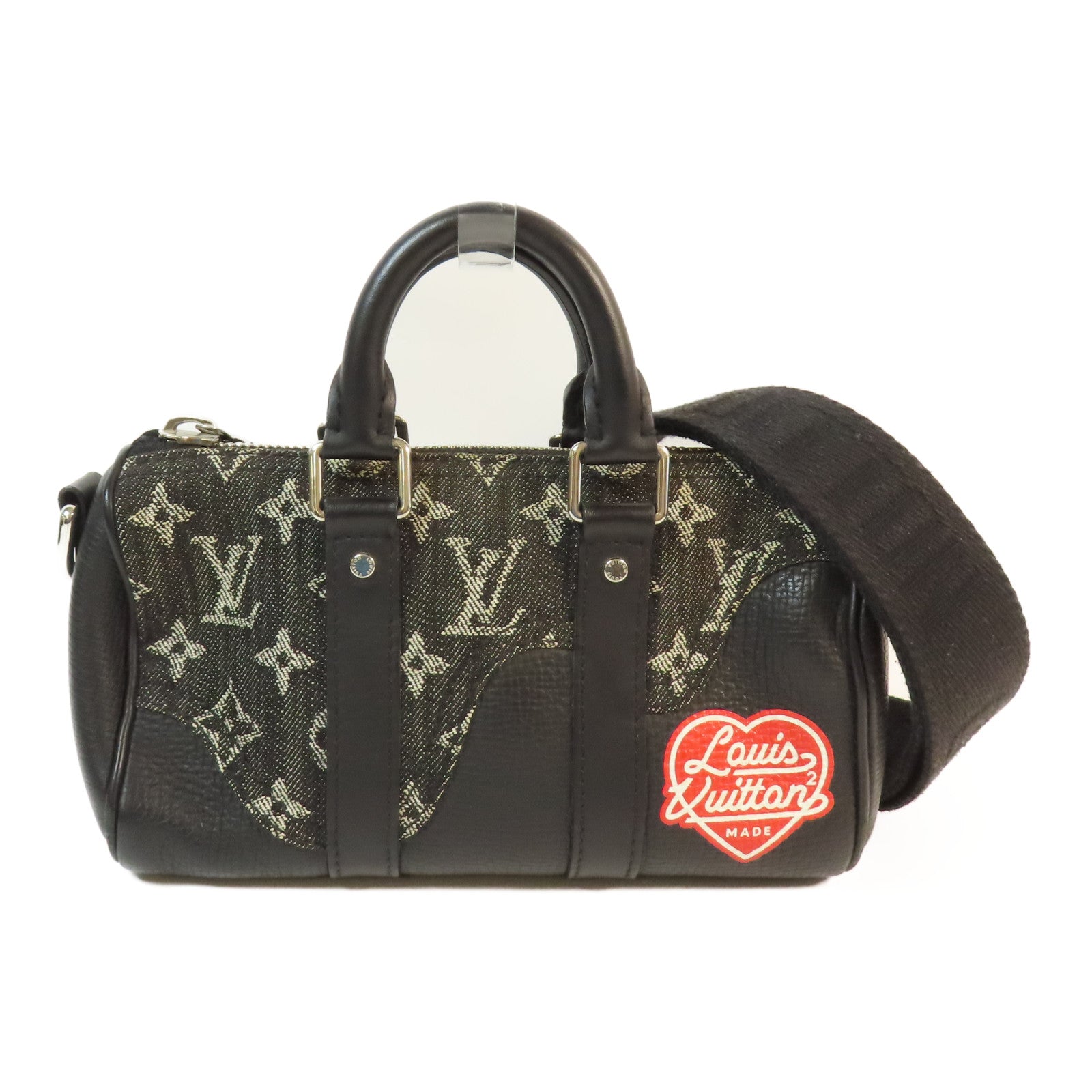 LOUIS VUITTON Monogram Denim Nigo Keepall XS銀扣手挽肩背兩用袋