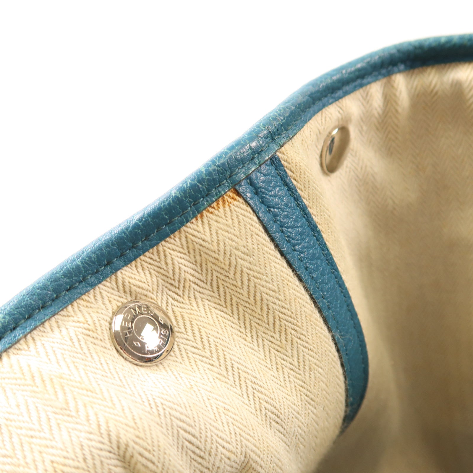 HERMES【激減優惠】 Negonda皮革Garden Party PM銀扣手挽袋Cobalt