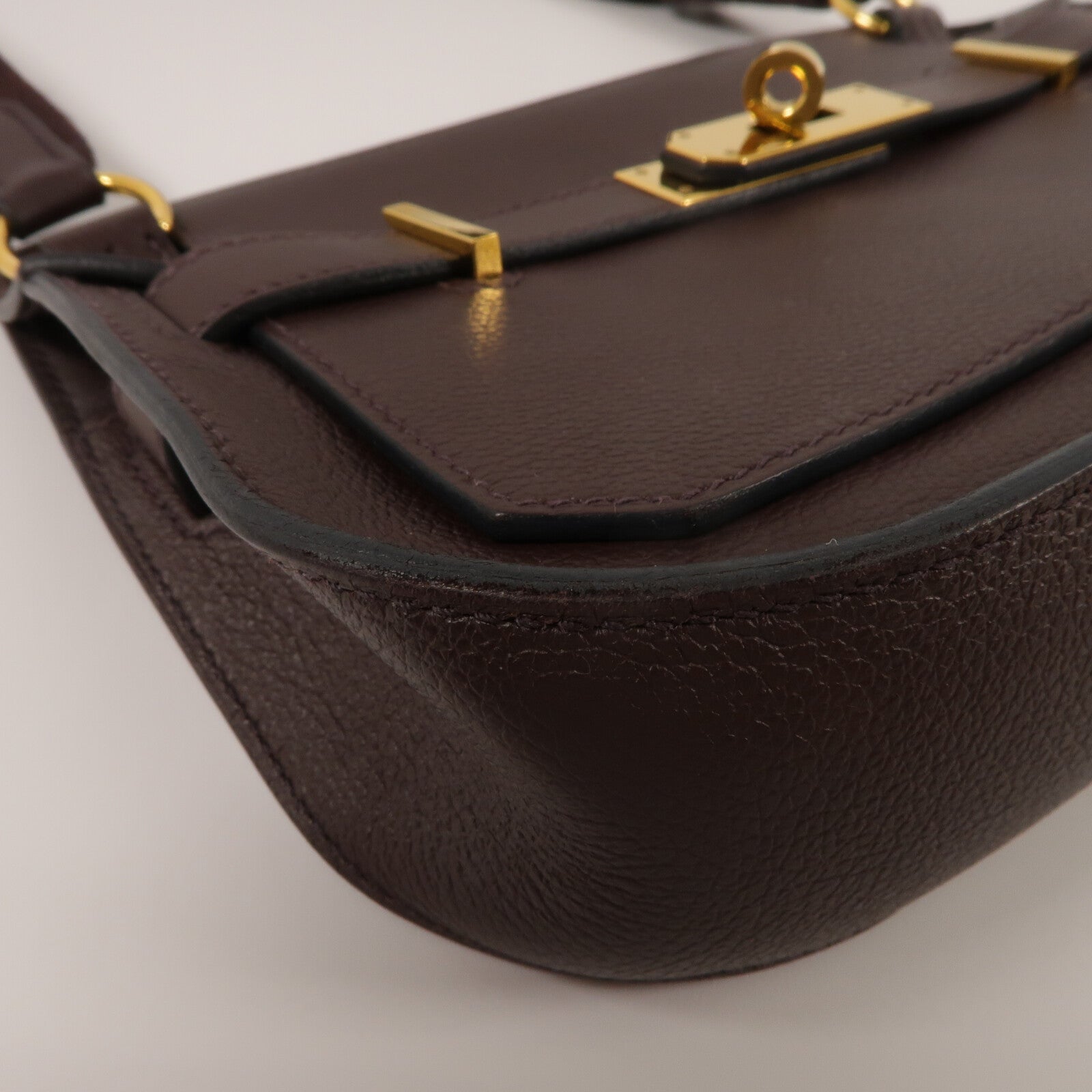 HERMES Evercolor皮革Mini Jypsiere肩背袋Chocolate