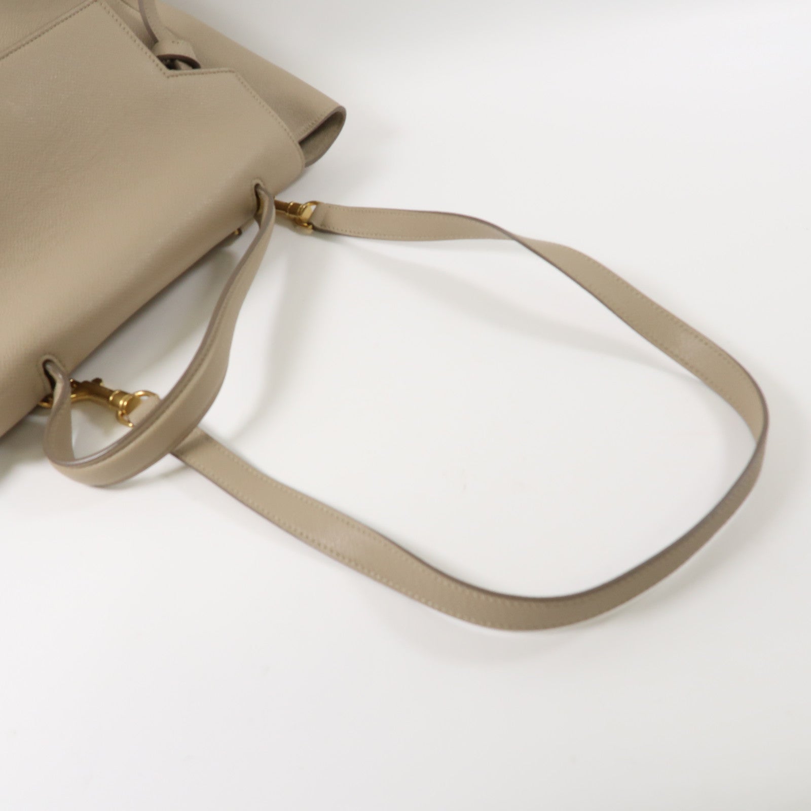 CELINE 牛皮皮革Belt Bag金扣手挽肩背兩用袋杏色