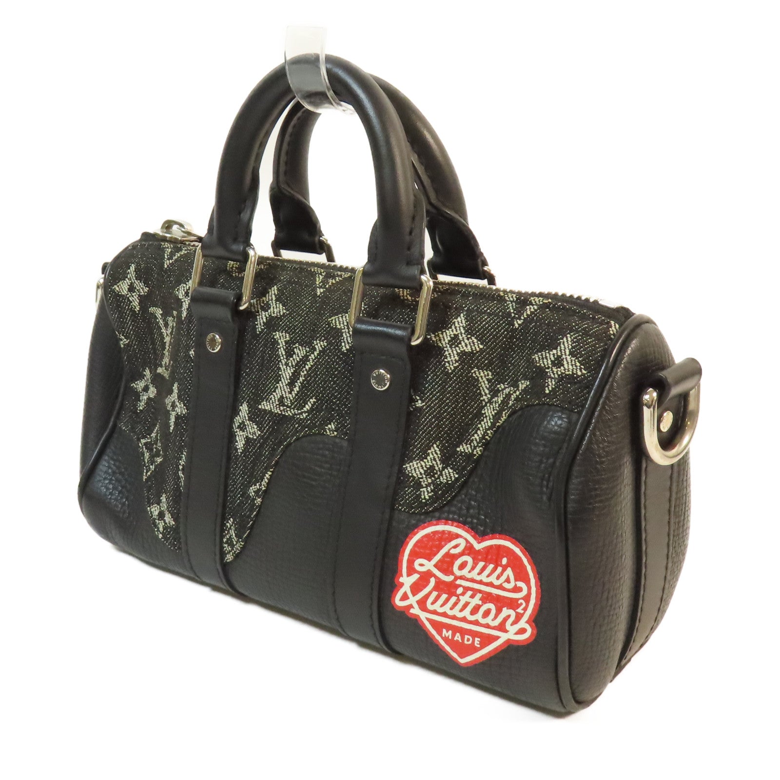 LOUIS VUITTON Monogram Denim Nigo Keepall XS銀扣手挽肩背兩用袋