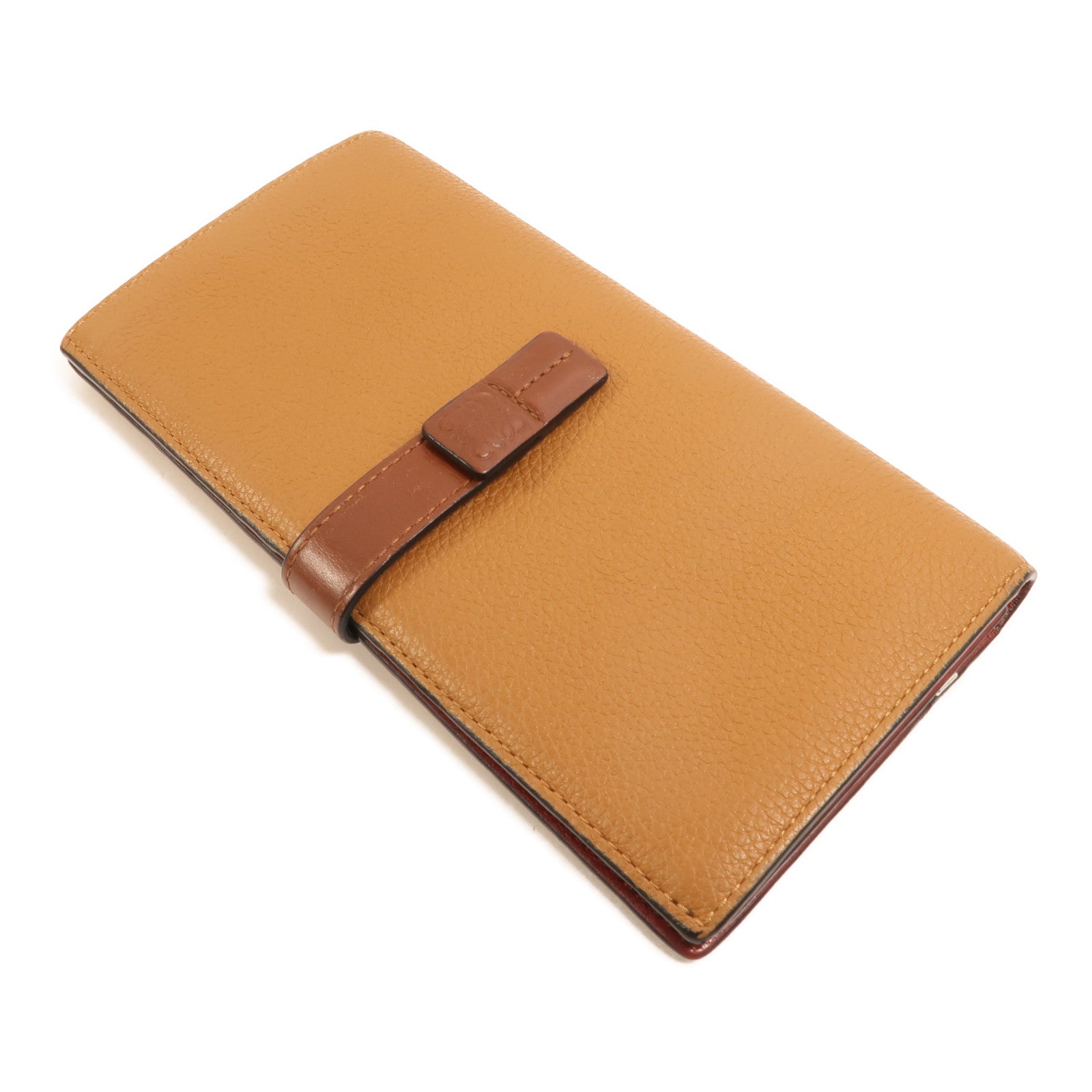 LOEWE 牛皮皮革Large Vertical Wallet銀扣長錢包