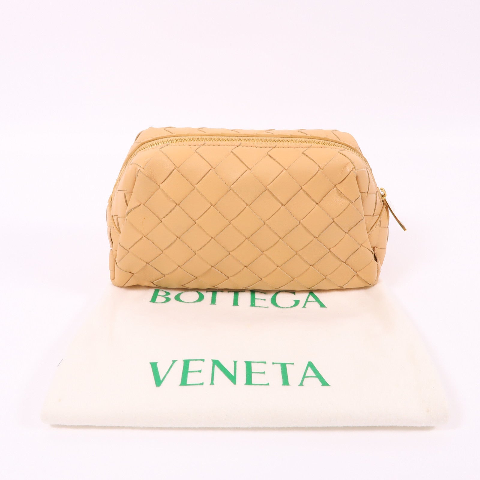 BOTTEGA VENETA 【激減優惠】羊皮皮革Pouch金扣化妝袋
