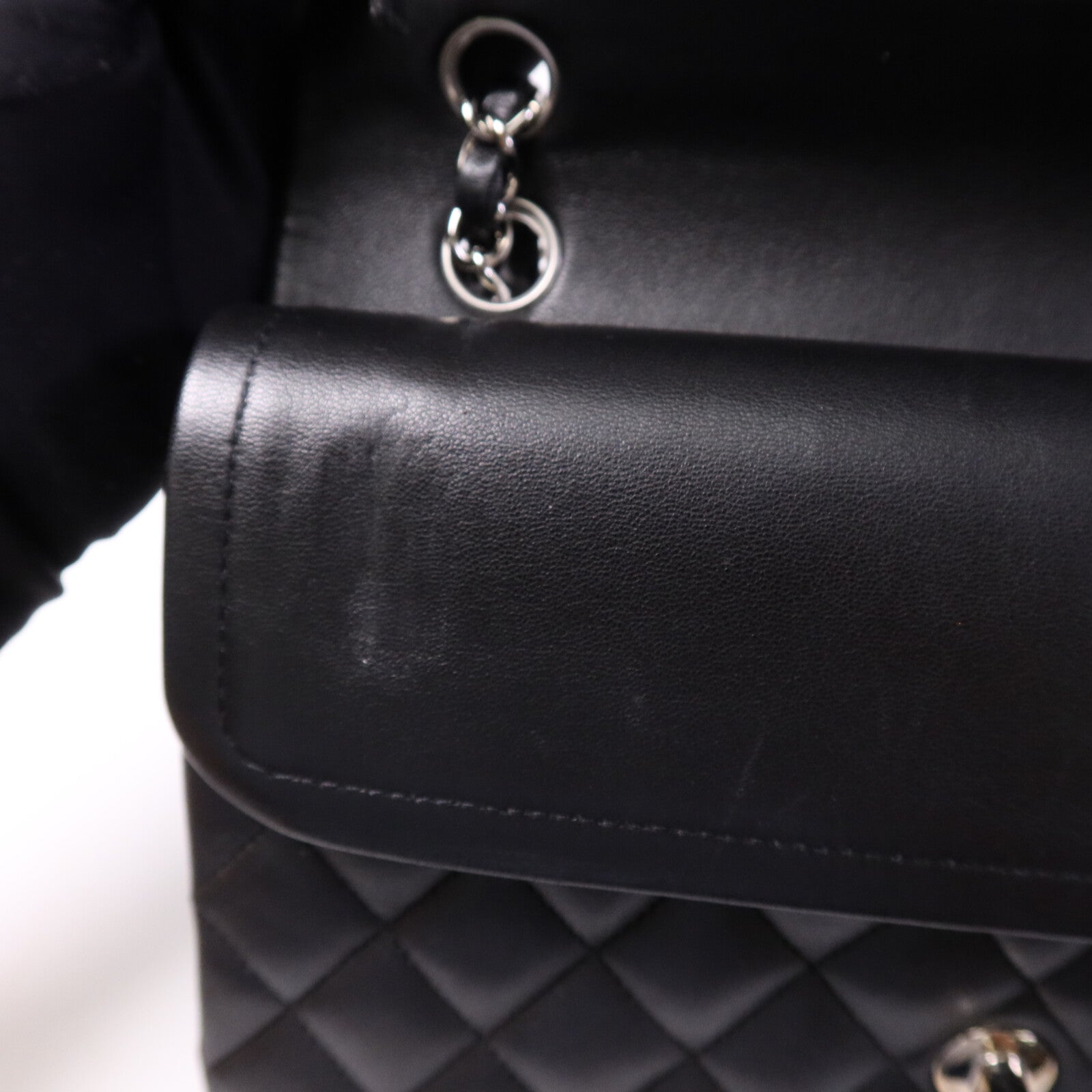 CHANEL 牛皮皮革Classic 25銀扣鏈帶肩背袋