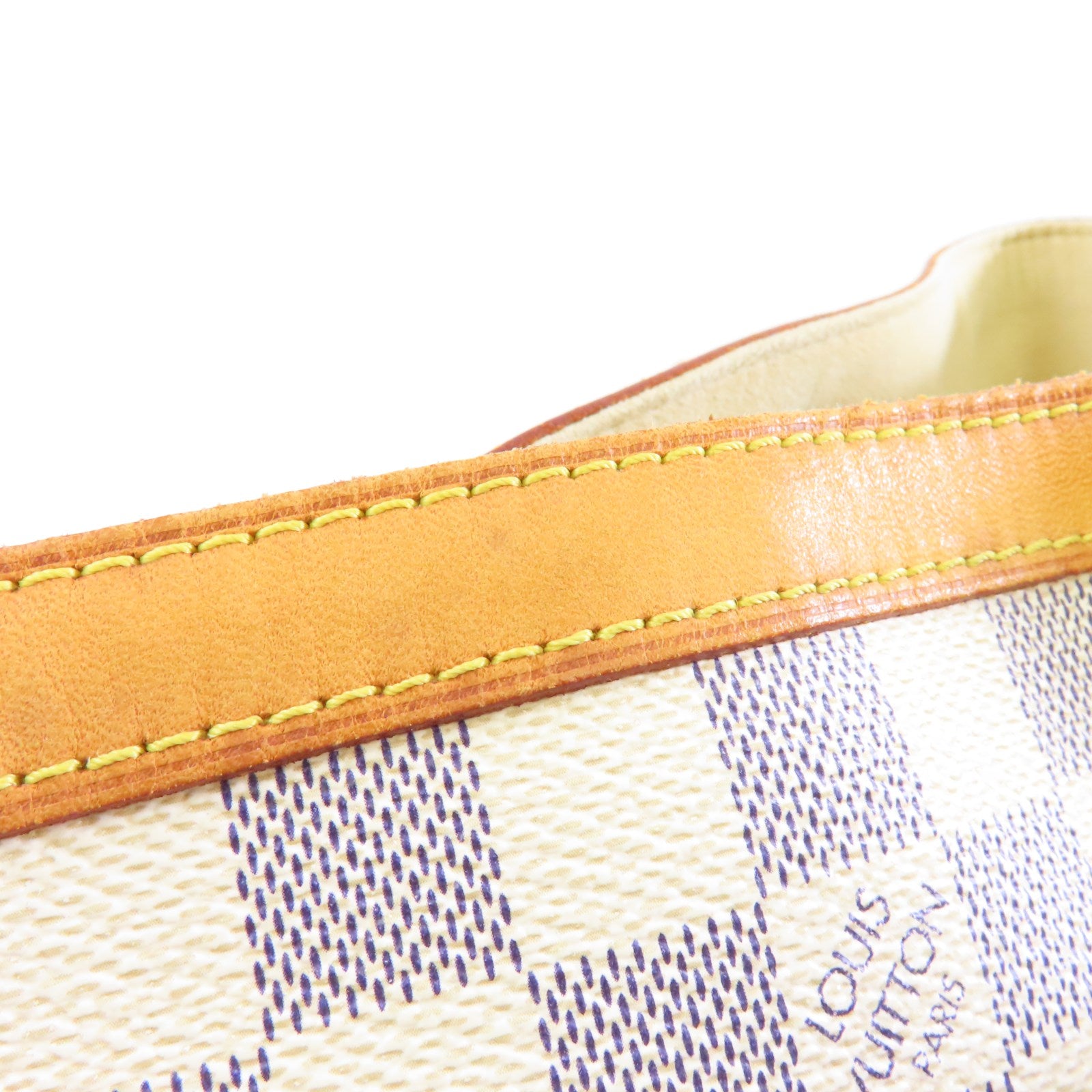 LOUIS VUITTON Damier Azur Hampstead MM金扣手挽袋白色