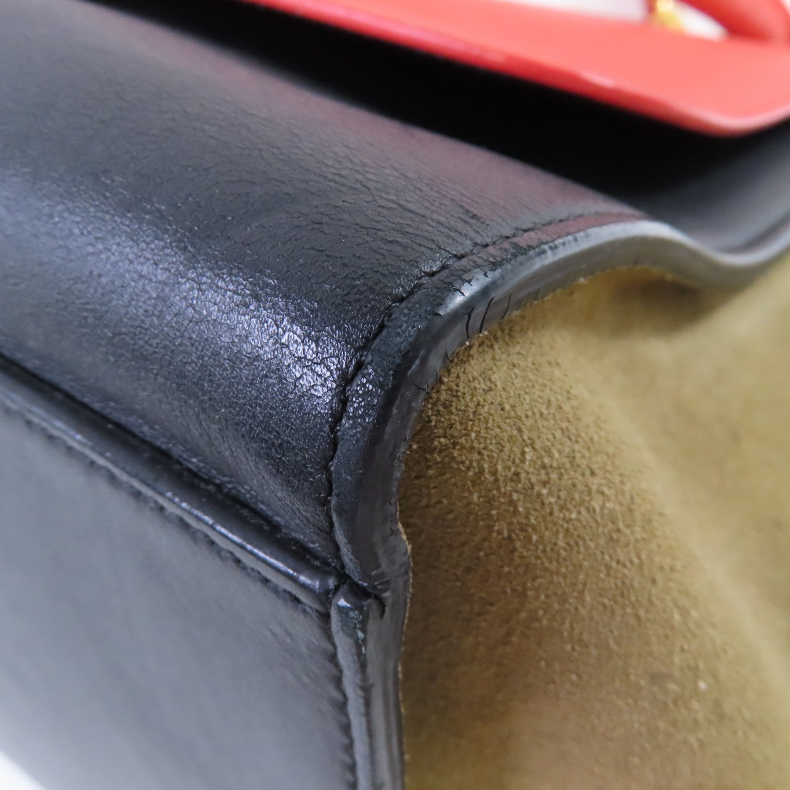CELINE 牛皮皮革Trapeze 2Way Shoulder Bag金扣手挽肩背兩用袋紅色/黑色/啡色