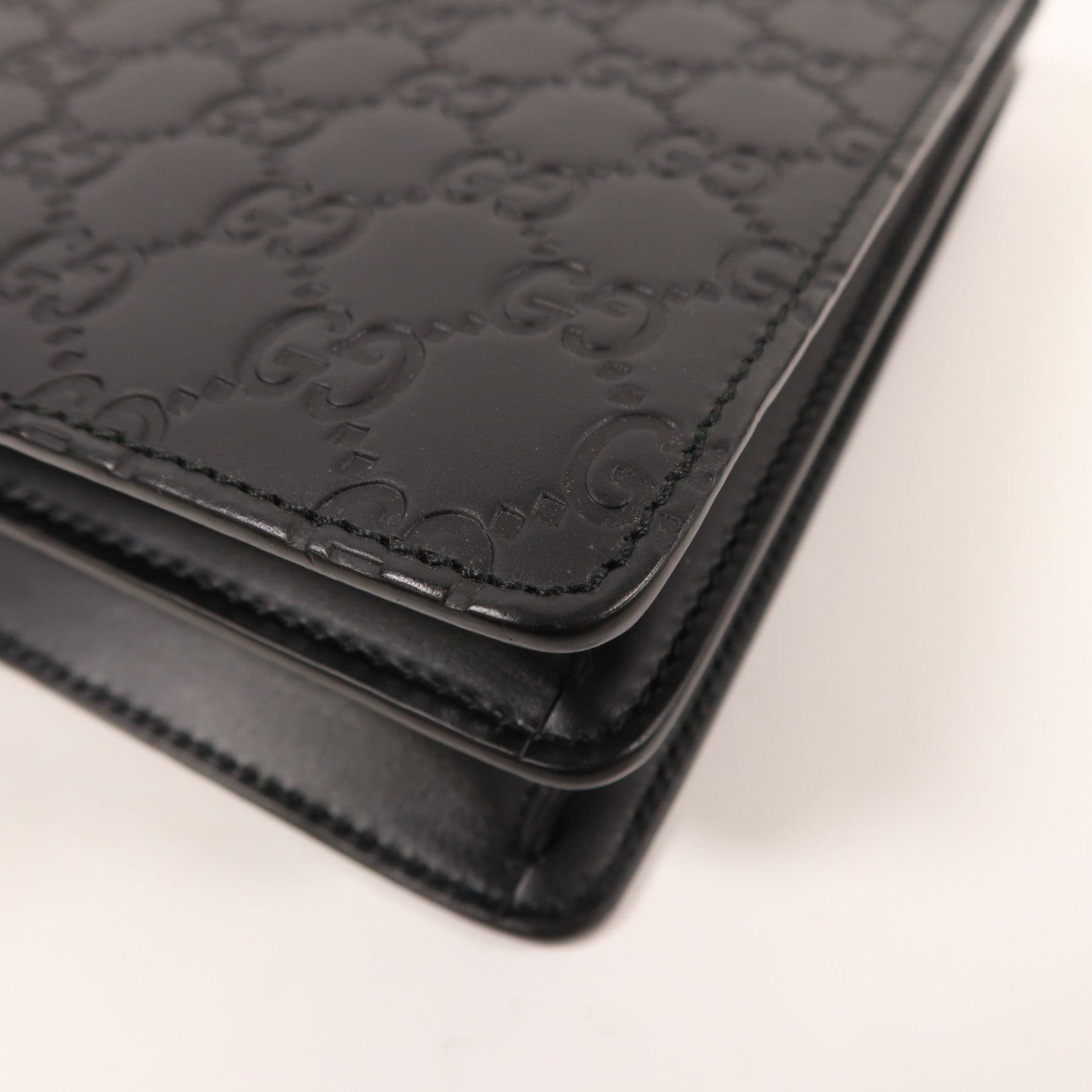 GUCCI 牛皮皮革Gucci Signature銀扣肩背袋