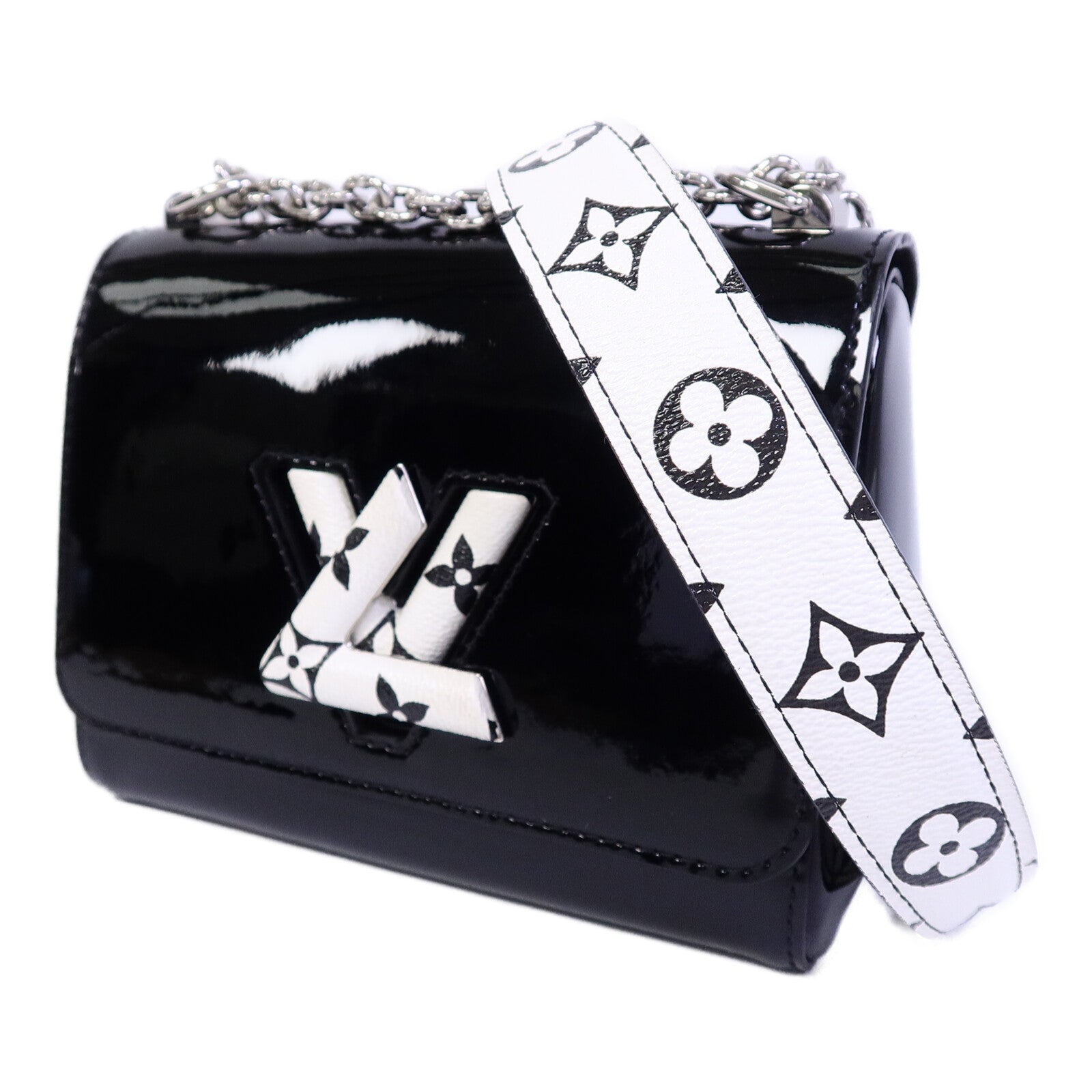 LOUIS VUITTON 漆皮皮革Twist PM鏈帶肩背袋