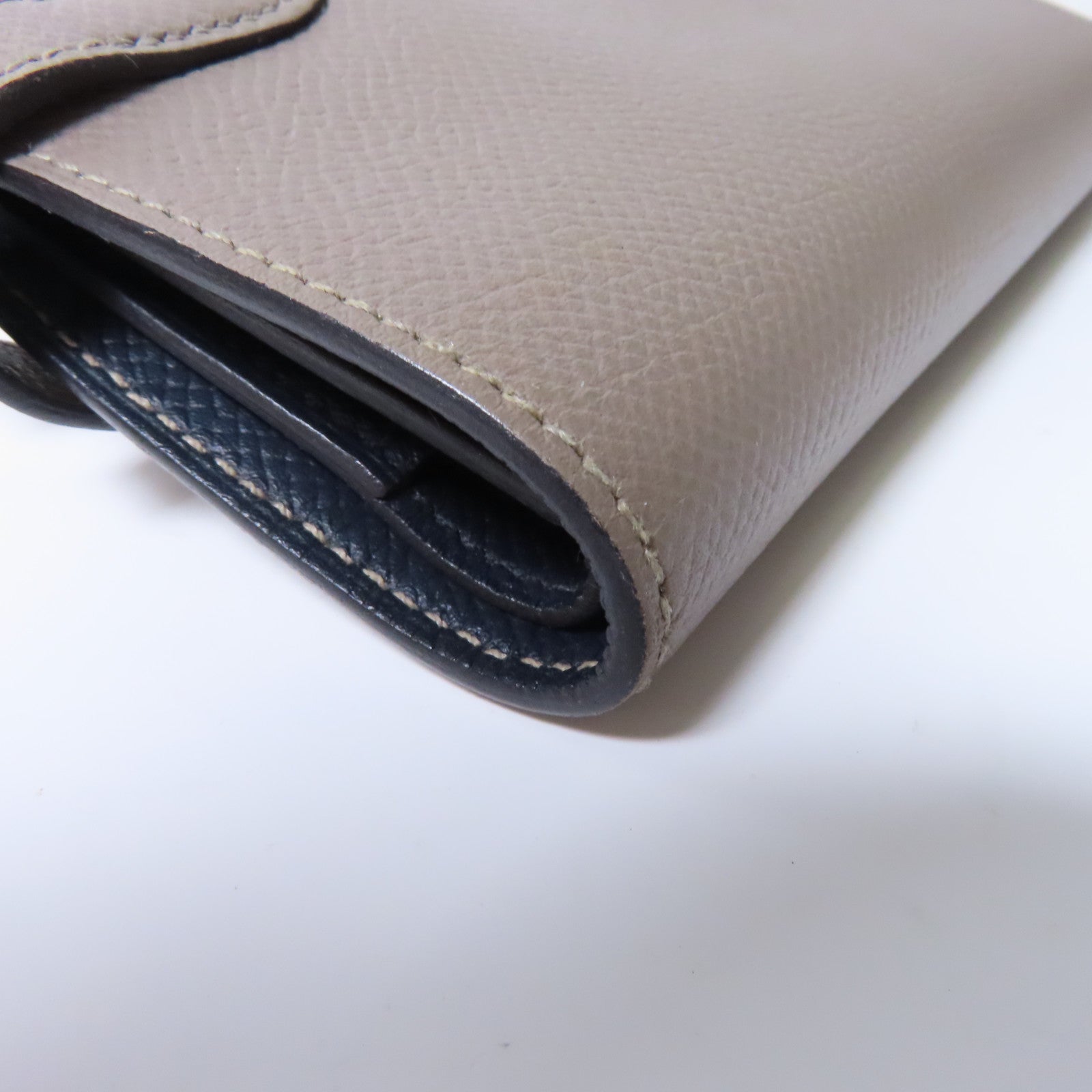 HERMES 【激減優惠】Epsom皮革Kelly Compact Wallet銀扣錢包啡色