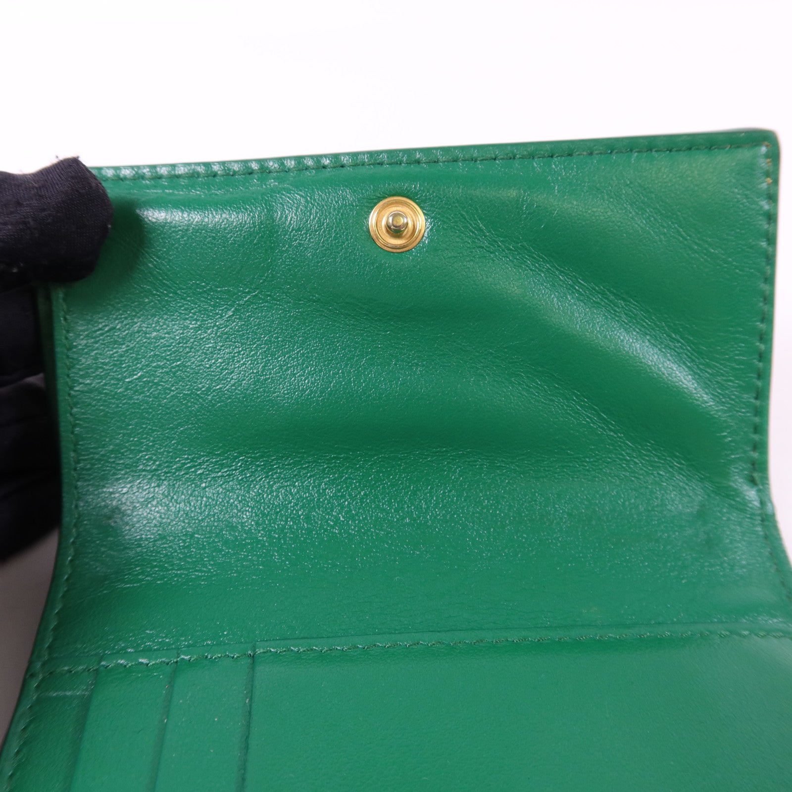 BOTTEGA VENETA 羊皮皮革Cassette Trifold Short Wallet金扣錢包