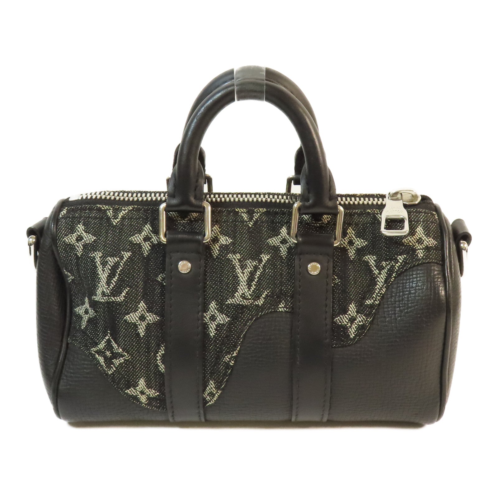 LOUIS VUITTON Monogram Denim Nigo Keepall XS銀扣手挽肩背兩用袋