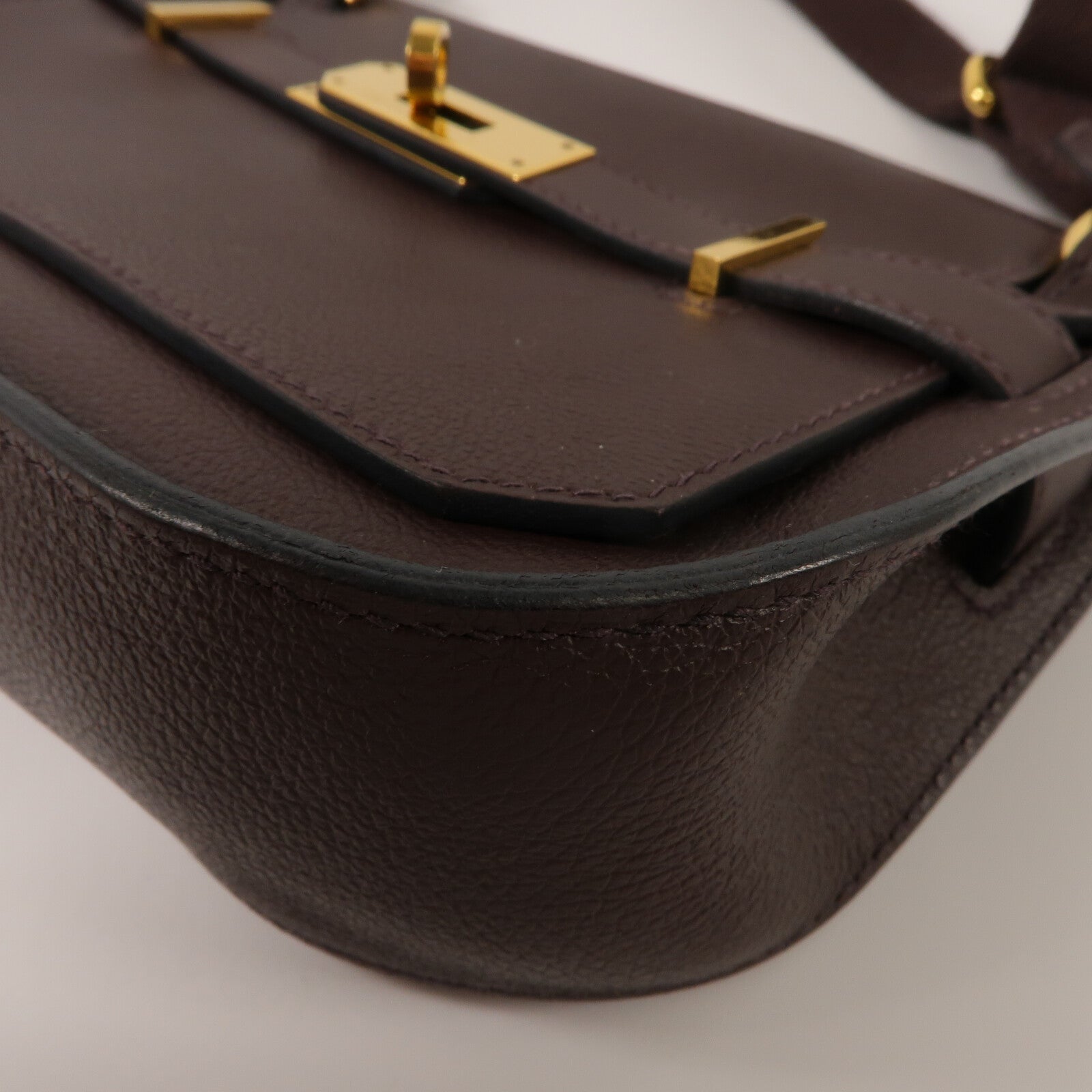 HERMES Evercolor皮革Mini Jypsiere肩背袋Chocolate