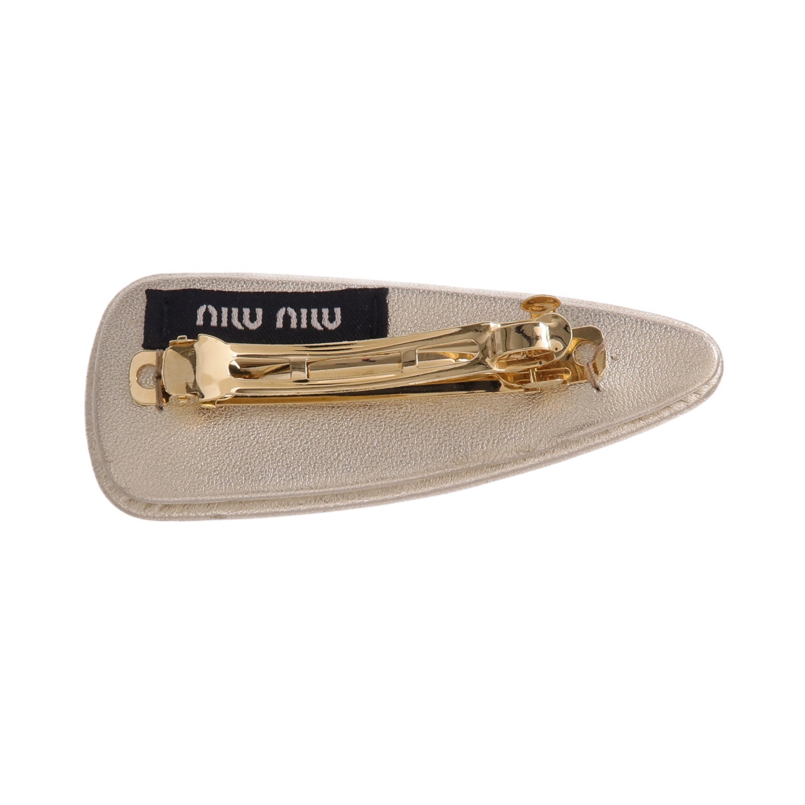 Miu Miu 羊皮皮革Hair Clip金扣髮夾