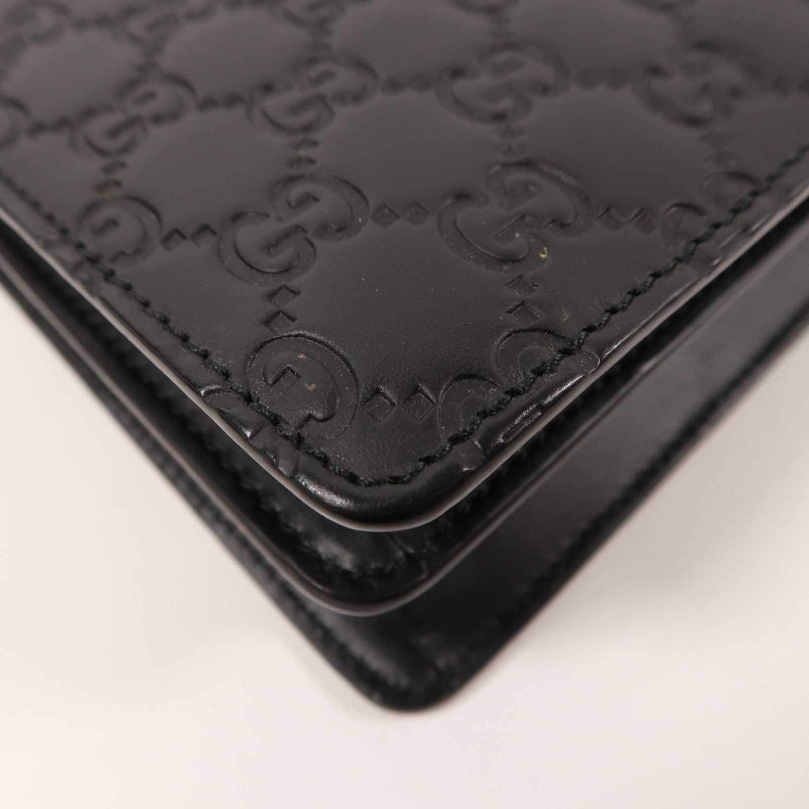 GUCCI 牛皮皮革Gucci Signature銀扣肩背袋