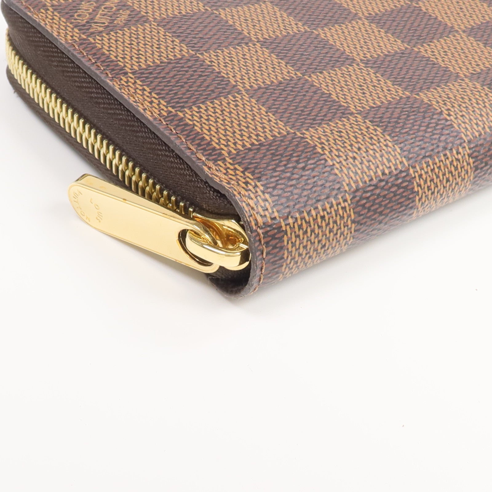 LOUIS VUITTON Damier Zippy Wallet金扣長錢包