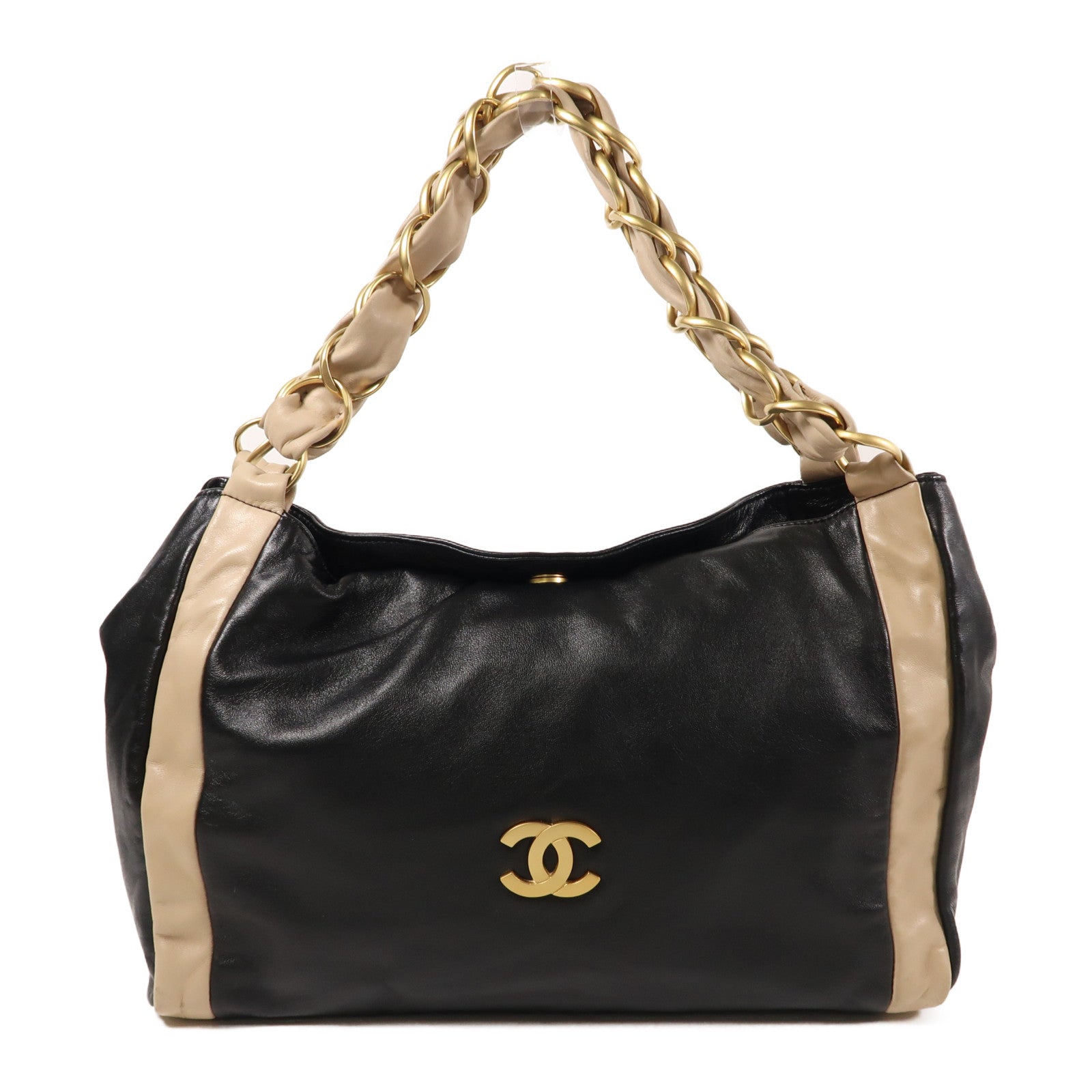 CHANEL 羊皮皮革Shoulder Bag金扣肩背袋