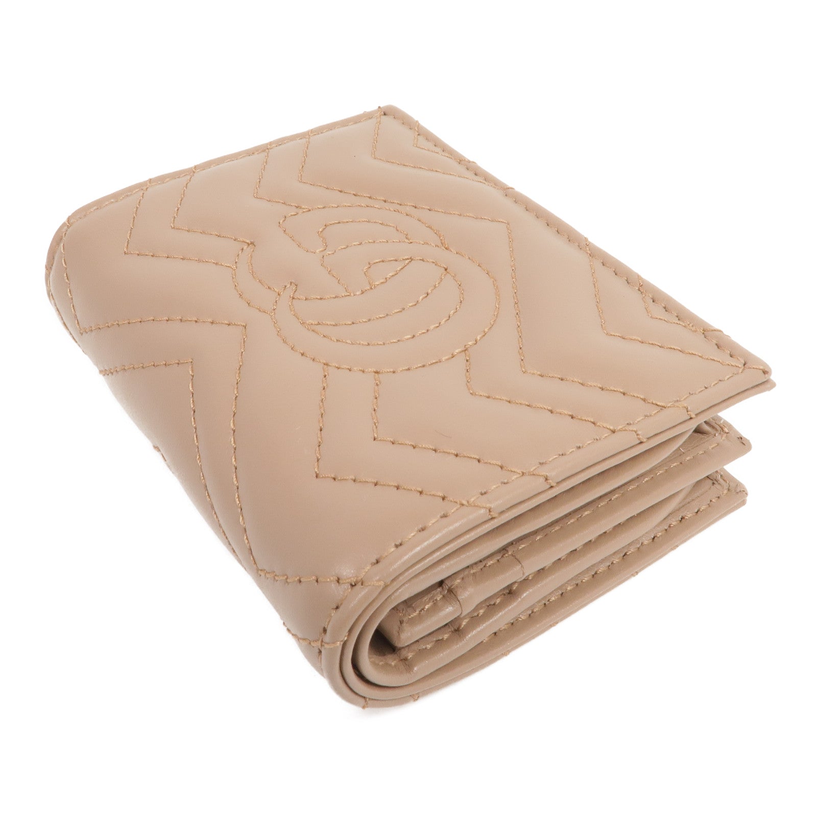 GUCCI 牛皮皮革GG Marmont Card Case Wallet金扣錢包