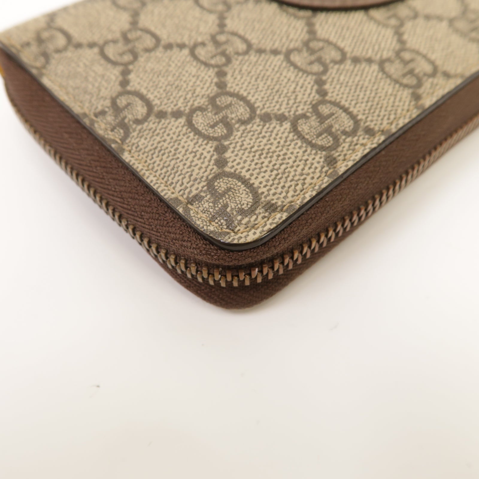 GUCCI 【激減優惠】塗層帆布Long Wallet金扣長錢包啡色