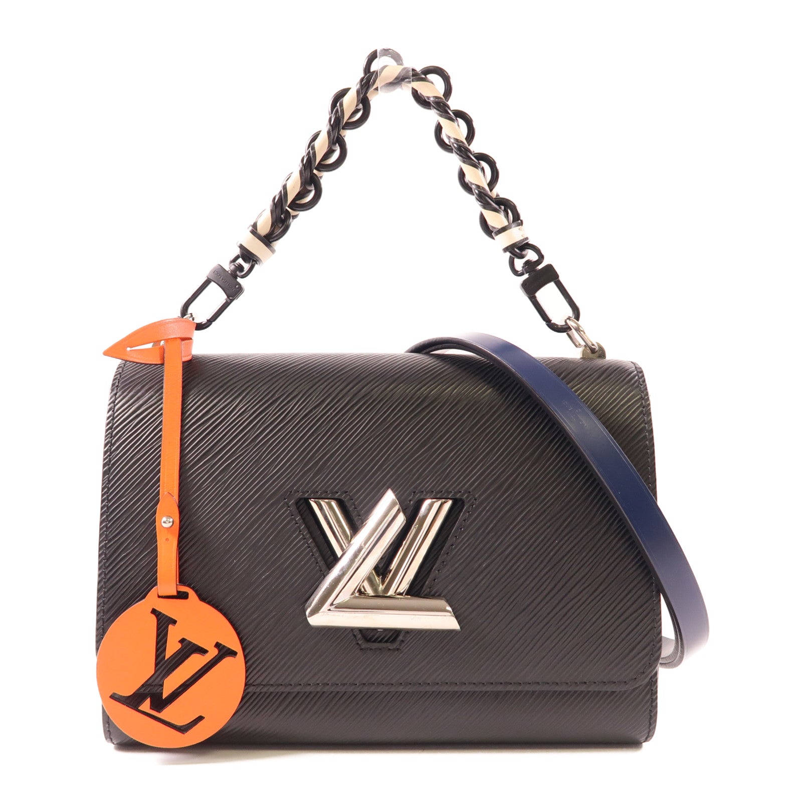 LOUIS VUITTON Epi Twist MM銀扣鏈帶手挽肩背兩用袋