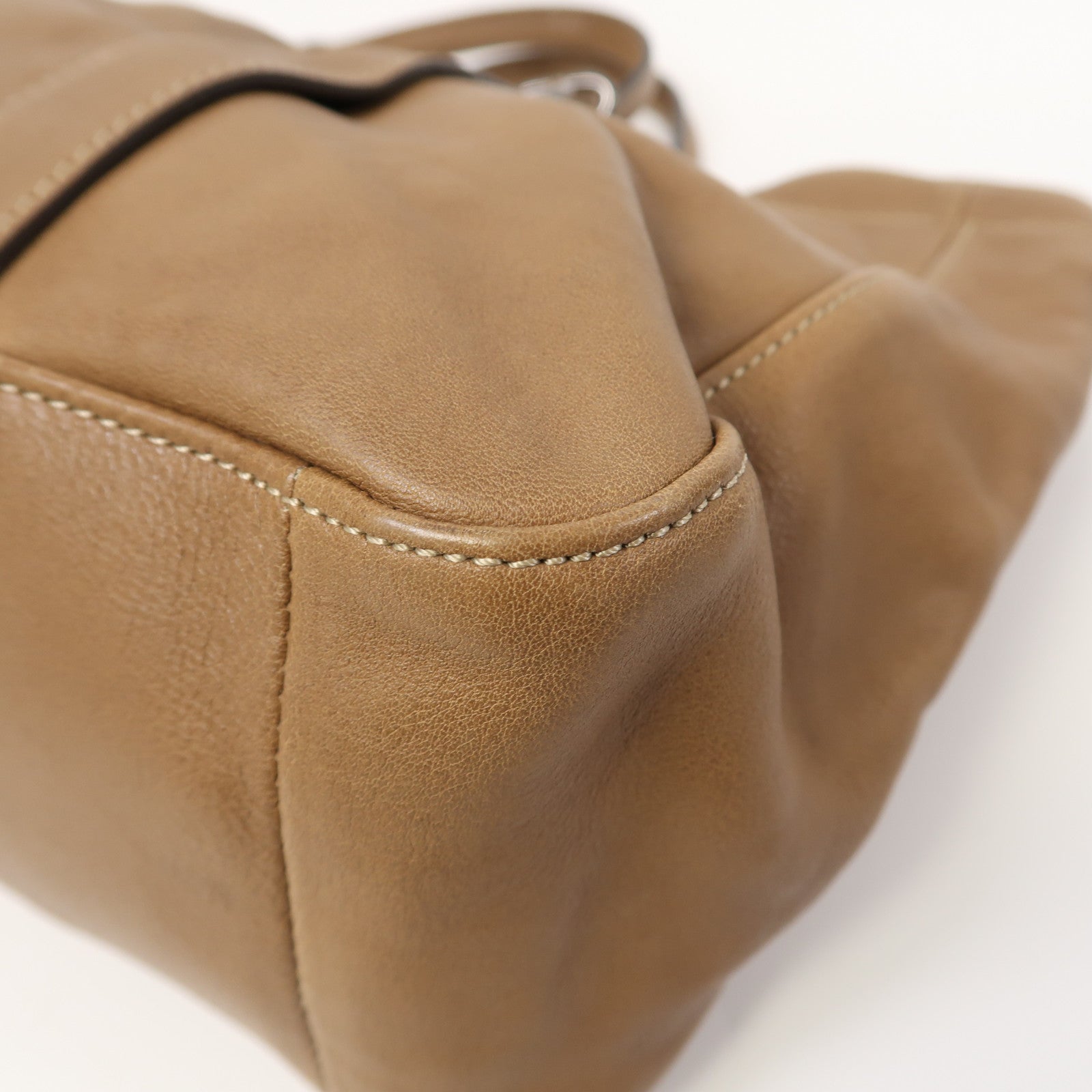 Longchamp 【激減優惠】牛皮皮革Shoulder Bag手挽肩背兩用袋啡色