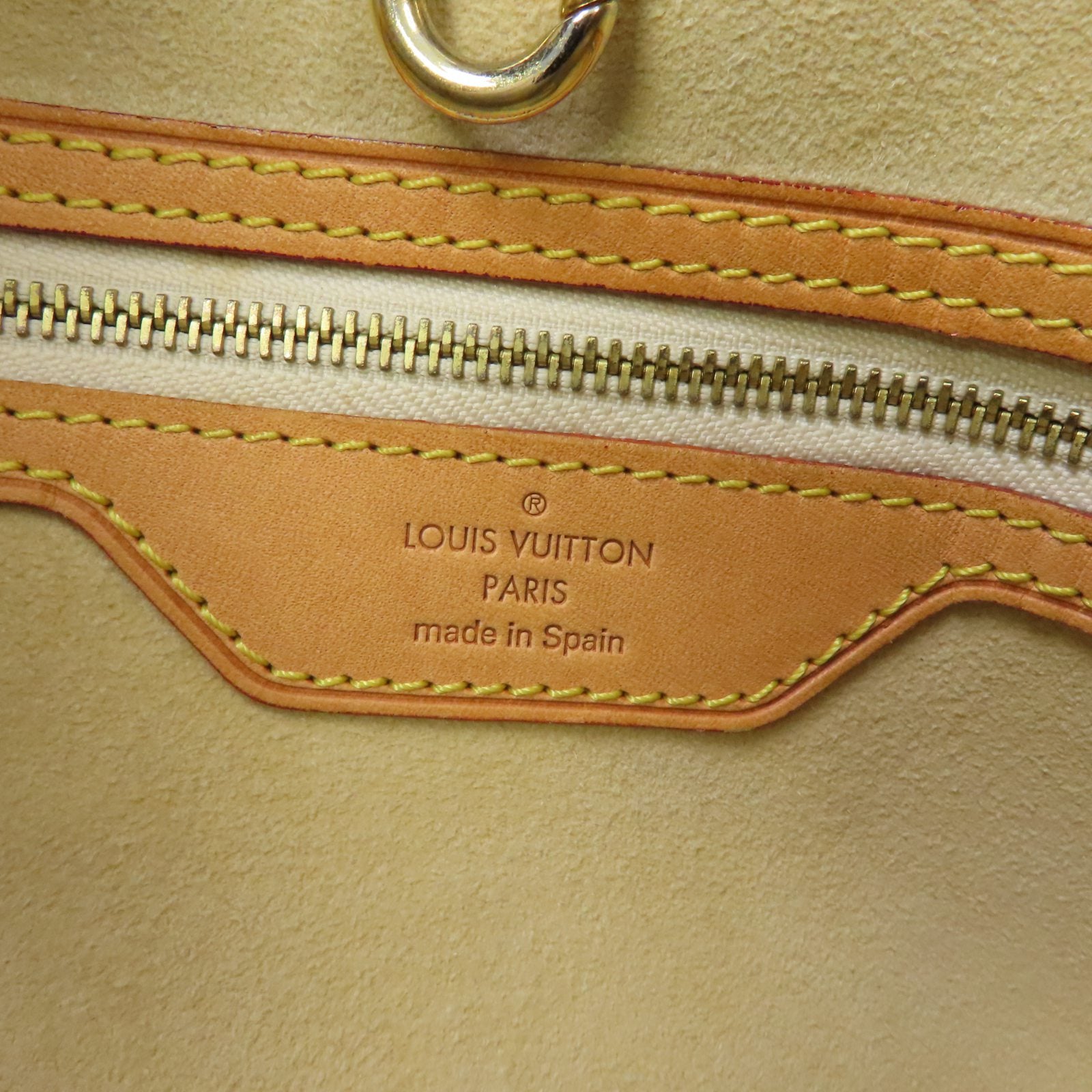 LOUIS VUITTON Damier Azur Hampstead MM金扣手挽袋白色