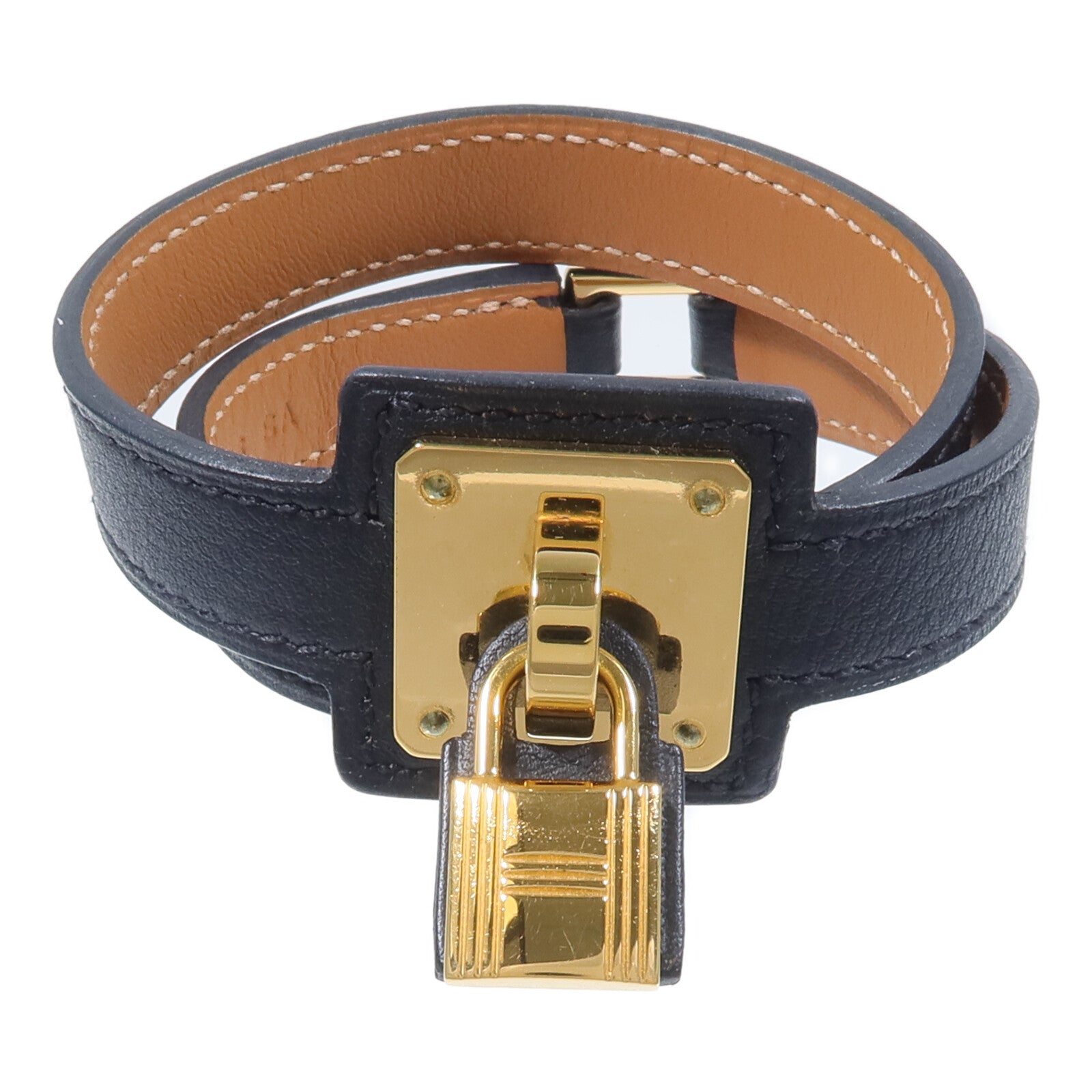 HERMES Swift皮革O'Kelly Double Tour Bracelet手帶Noir
